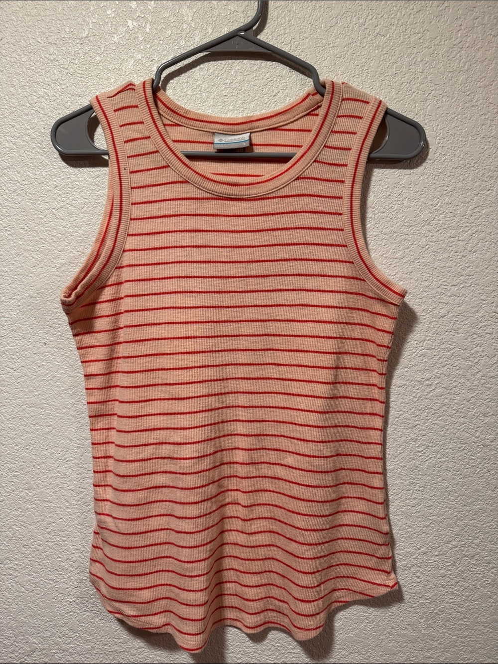 Columbia Coral and Red Striped Ribbed Tank - Picture 2 of 7